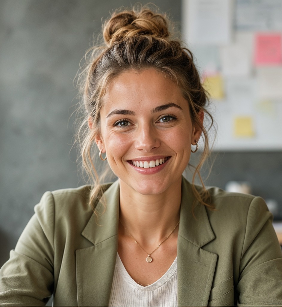 Lea, 25 Jahre, Modellperson der bAV-Broschüre.
